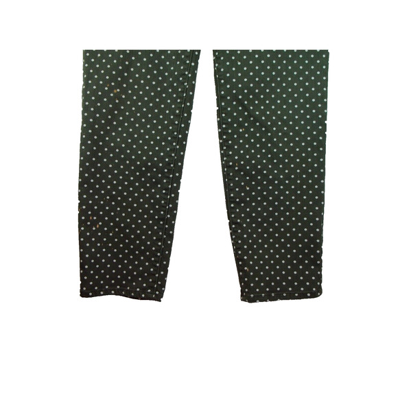 Chico's So Slimming Girlfriend Ankle Jean Sz 1.5 XS Moss Green White Polka Dots - Picture 8 of 10